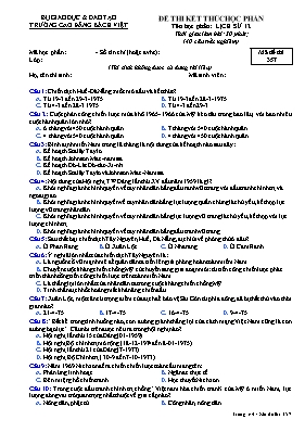 Đề thi kết thúc học phần Lịch sử 12 - Mã đề 357 - Trường Cao đẳng Bách Việt